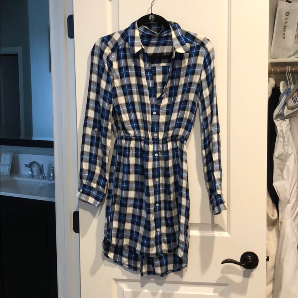 Blue Plaid Dress - image 1